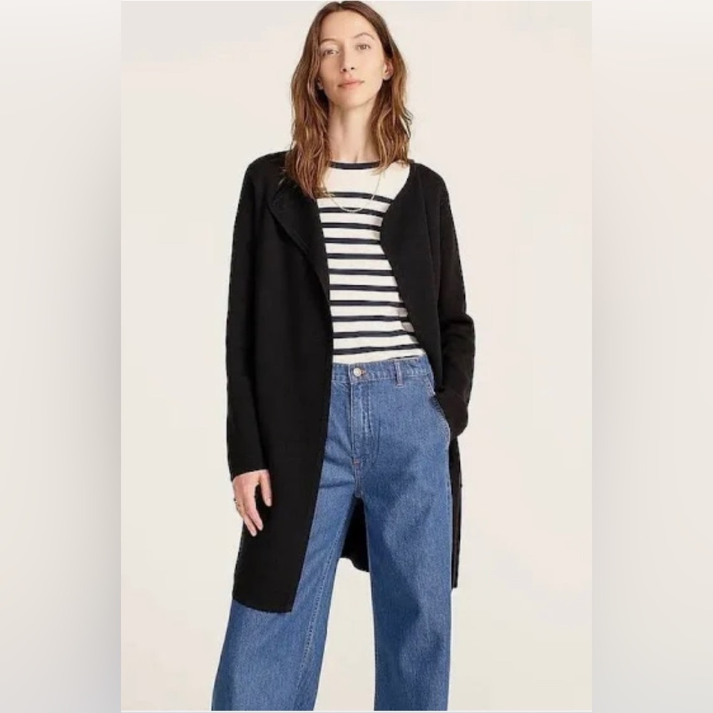 NWT J Crew Juliette collarless sweater-blazer size M Black J6339 - Picture 3 of 10